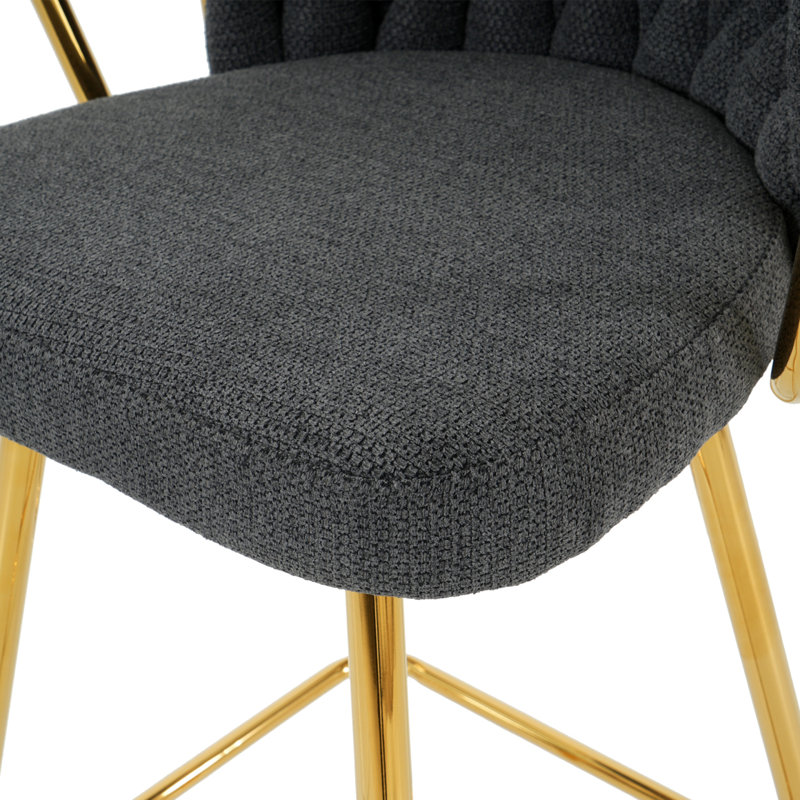 Chaise de bar de style moderne avec tabourets hauts et pattes plaquées, Gris foncé