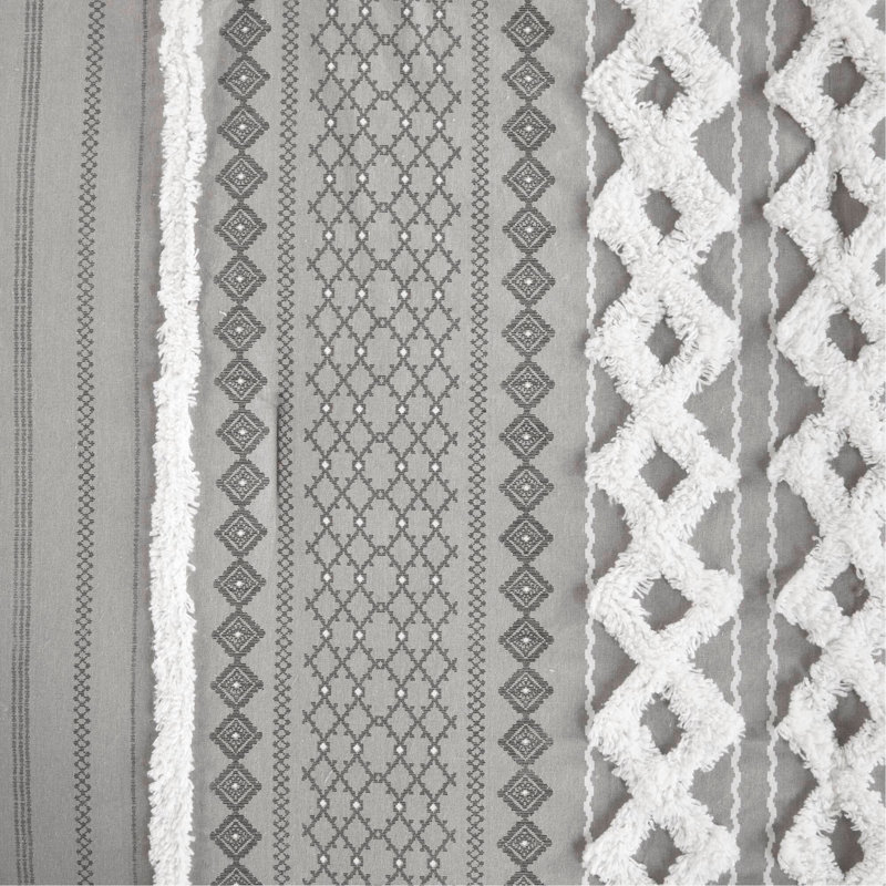 Ensemble d'édredon en coton avec chenille, Édredon grand et 2 taies décoratives