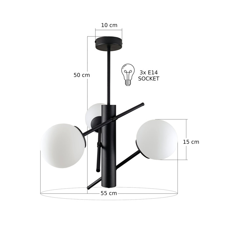 Naxis 3-light Flush Mount, White