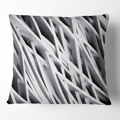White Geometric - Abstract Printed Pillow