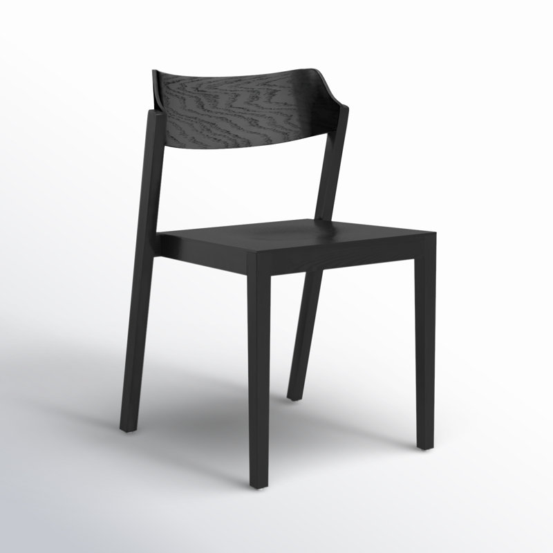Solid Wood Stacking Side Chair, Black