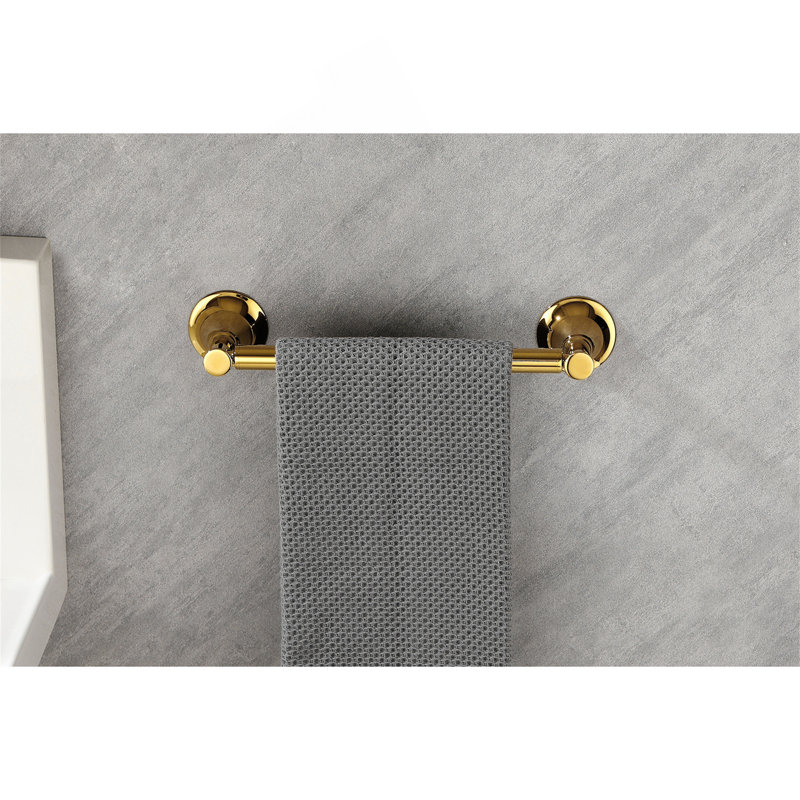 6 Piece Brass Bathroom Towel Rack Set Wall Mount, Gold