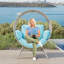 Fauteuil pour patio en osier avec coussin-1781158591
