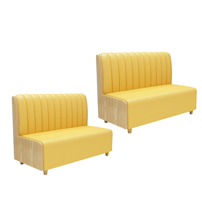 Banc rembourré en similicuir Mikka, Jaune