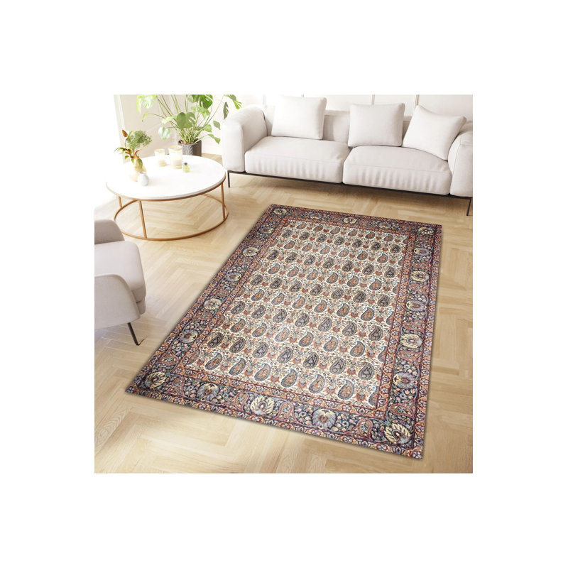 Tapis décoratif lavable à la machine moderne multicolore, Tapis de couloir 3 pi 3 po x 6 pi 7 po