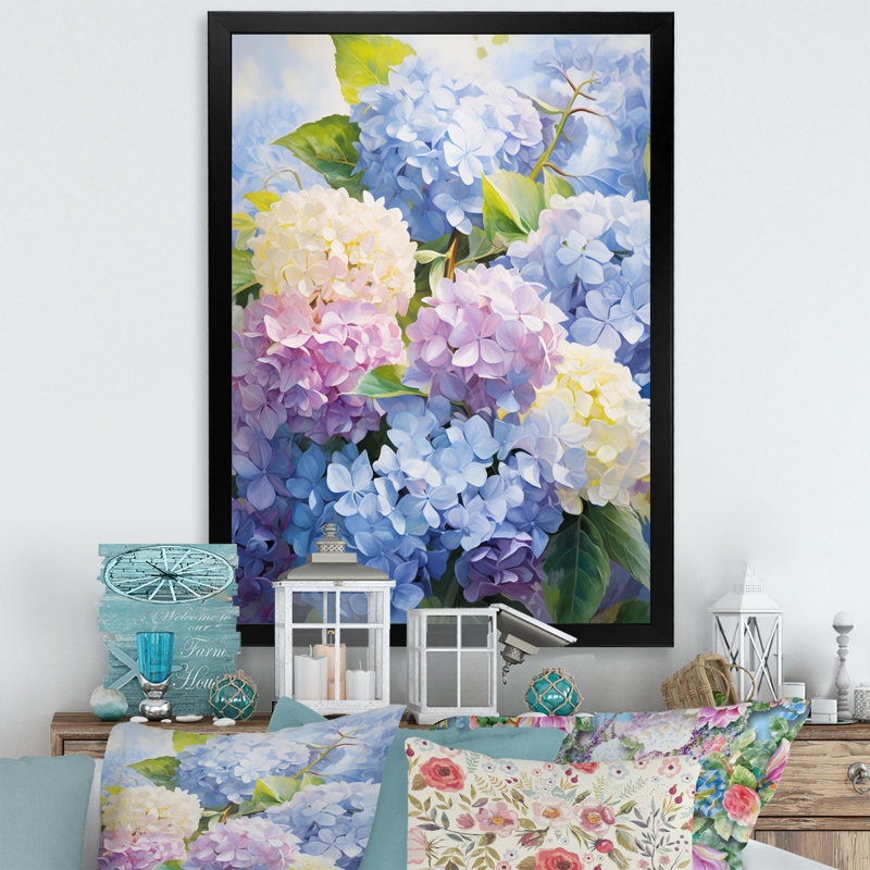 Impression sur toile encadrée «Sangrey Blue Mauve», Cadre simple noir, H 20 po x l 12 po x P 1 po