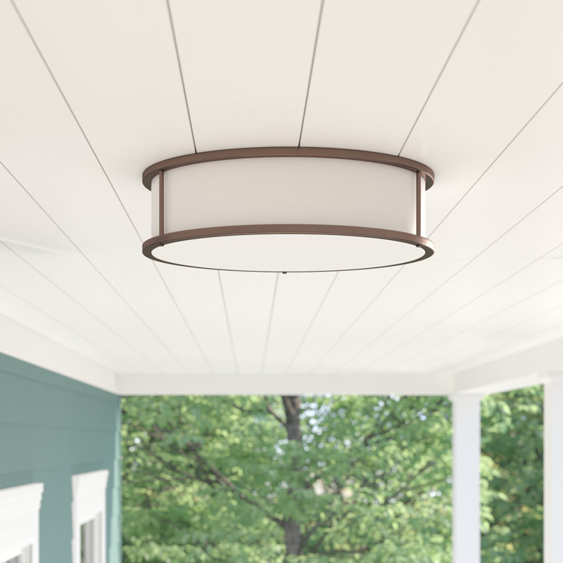 Tatom Glass Flush Mount, Bronze