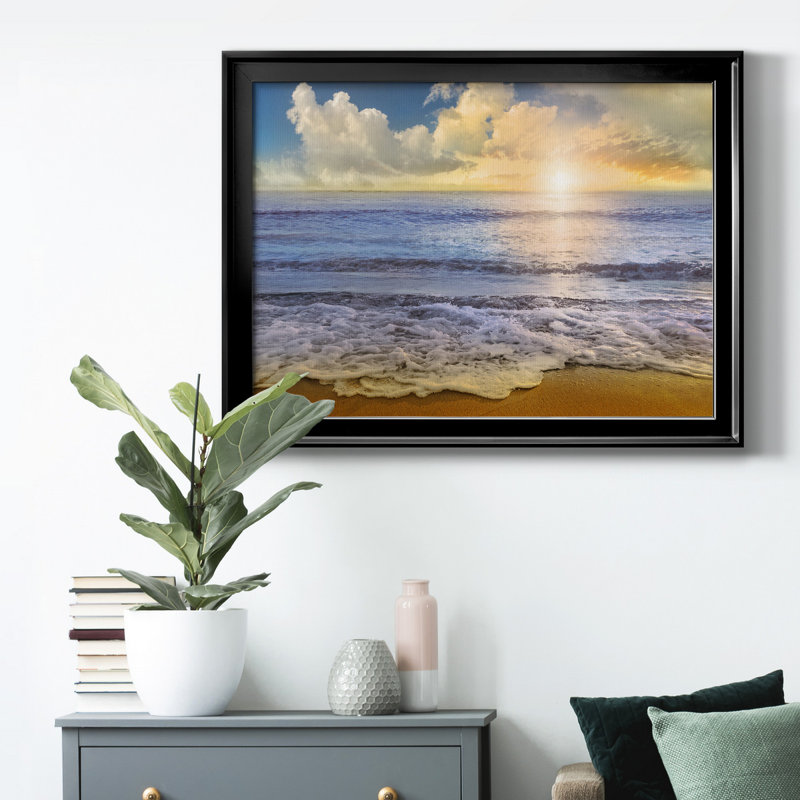 " Mirade Beach ", 30.5" H x 42.5" W x 1" D, Black Framed, No Mat