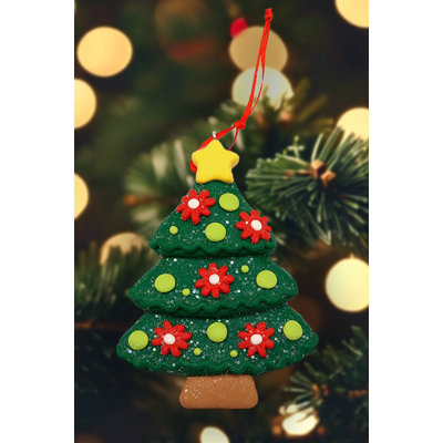 Ornement de Noël - arbre de Noël en pain d'épice brillant.  Décoration festive F07-N2-6-A2585A