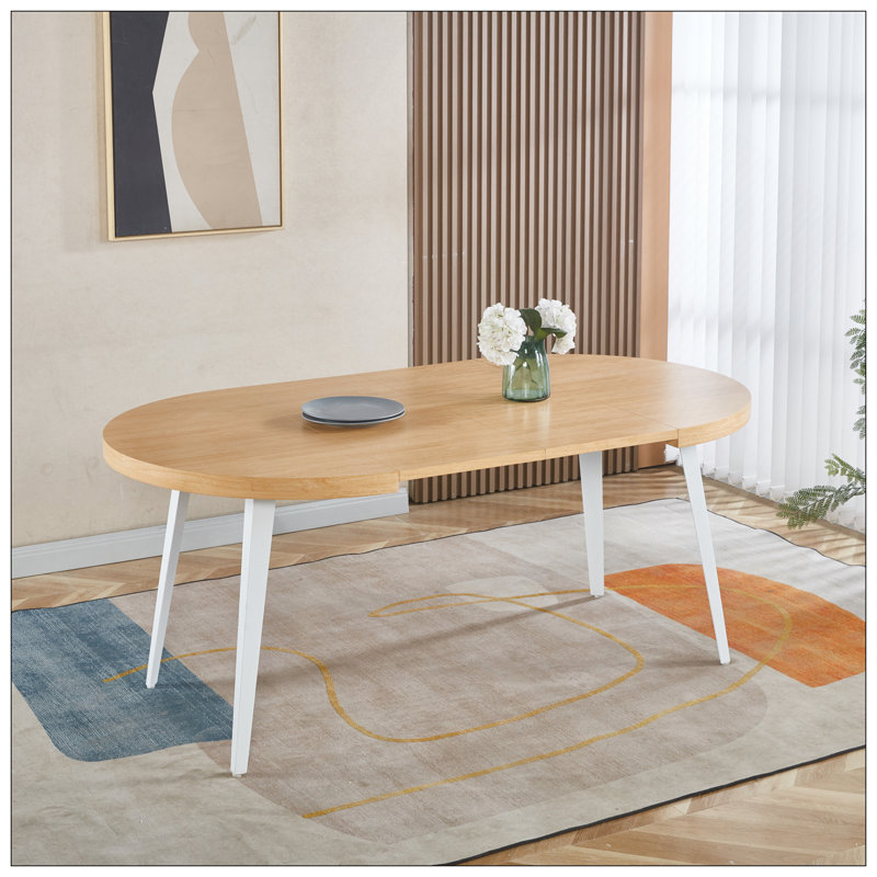 Table extensible, table à manger, table de bureau, table basse, pieds en métal, plateau en panneau de fibres à densité moyenne, 100/140 / 180x100x75cm