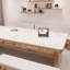 Bureau rectangulaire en bois massif Burlywood-242778045