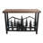 KODIAK IRON 3D SOFA TABLE WITH BEAR/FEATHER TREE ACCENT W/ ROUGH SAWN TOP-511542367