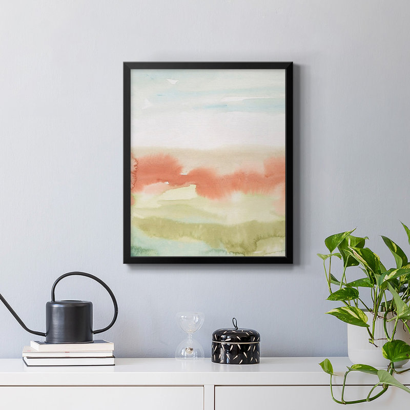 «Blush Sunrise I», toile encadrée de qualité supérieure - prête à être accrochée, Noir, H 24 po x l 20 po