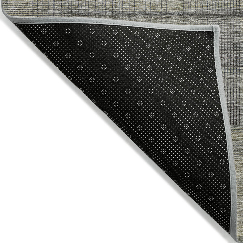 Tapis intérieur lavable rayé gris 8 pi x 10 pi