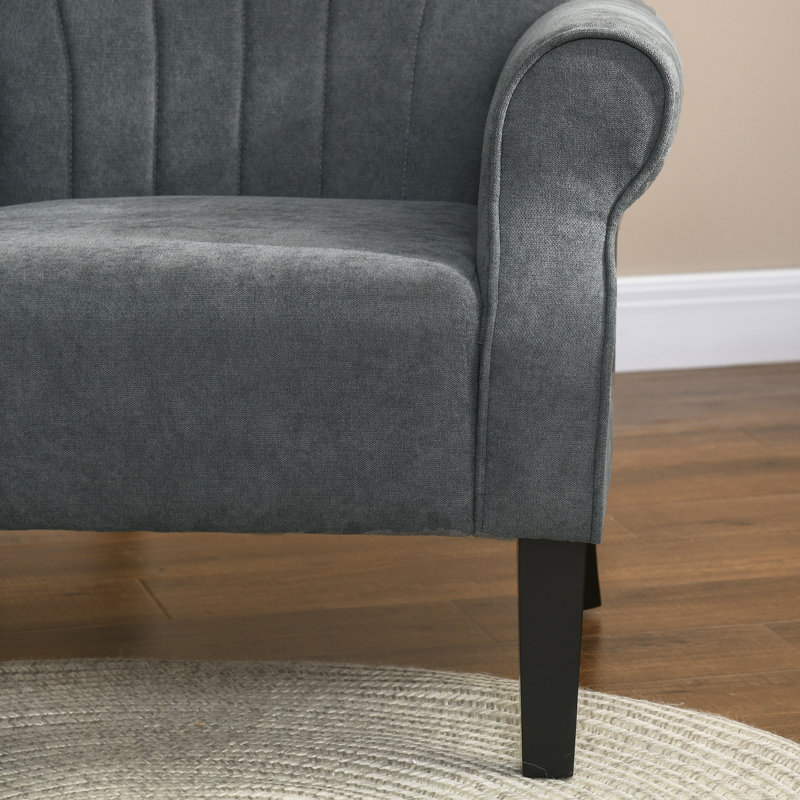 Fauteuil de 31,5 po de largeur, fauteuil d'appoint et pieds de lecture Nahki, Polyester gris foncé
