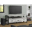 Meuble télé, 60 po, console, meuble multimédia, tiroirs de rangement, salon, chambre à coucher, stratifié gris, métal noir, contemporain, moderne