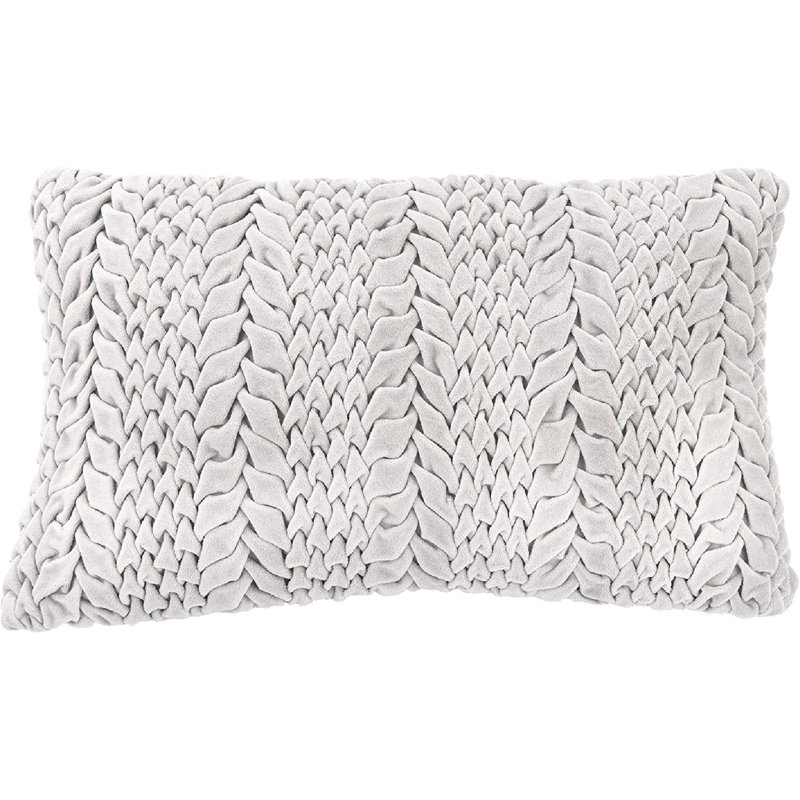 Throw Pillow, 12" H x 20" W, Cream, Rectangular