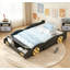 Full Size Race Car-Shaped Platform Bed With Wheels, Storage, And Sturdy Construction-2003449254