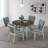 Badgery 5-Piece Dining Set with Round Rubberwood Table & 4 Tall Back Chairs