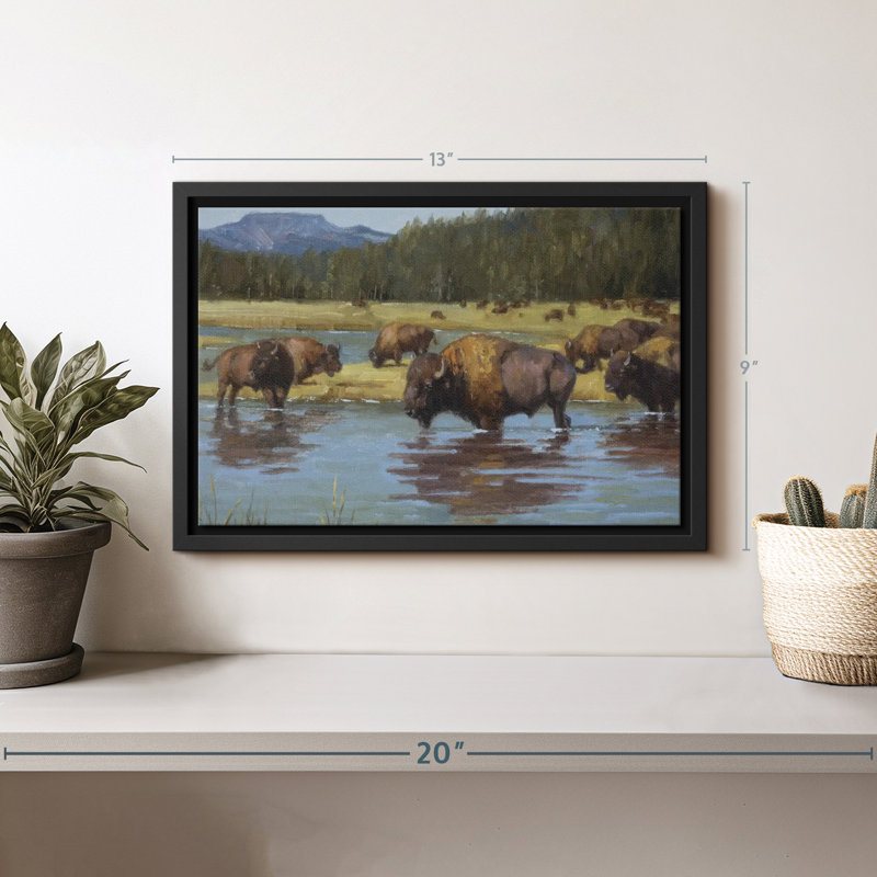 «Buffalo Crossing Wall Art», H 13 po x l 9 po