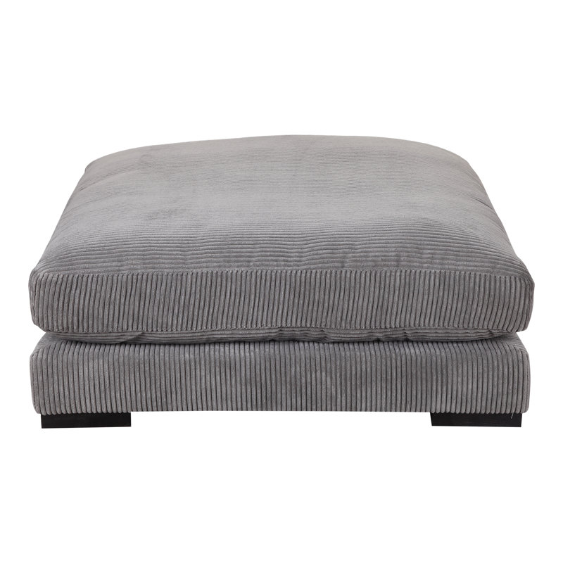Lonsdale Square Ottoman, Gray Corduroy