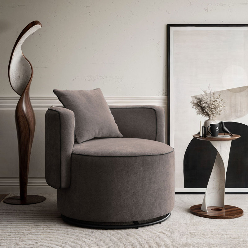 Bernella Upholstered Swivel Armchair, 76 cm H x 51 cm W