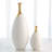 Dipped Golden Crackle/White Slender Vase-Sm