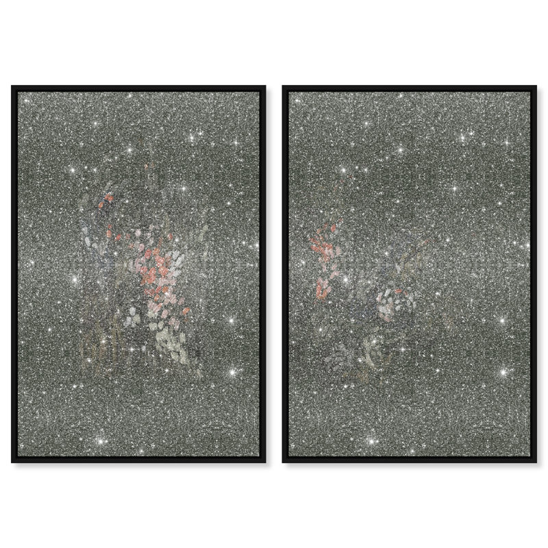 Dancing Petals Set Set by Oliver Gal, 25"H x 37"W, Black Floater Frame