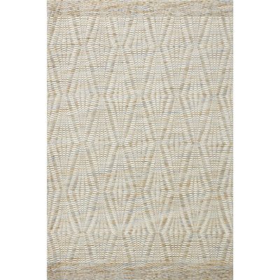Tapis géométrique tissé à la main ivoire / sable Roseanna