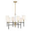 Lustre à 6 lumières Egina en noir mat avec accents laiton chaleureux