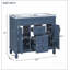 Meuble-lavabo avec lavabo supérieur, armoire de rangement avec 2 portes à fermeture douce et 2 tiroirs, lavabo simple