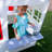 Modern Outdoor Wooden Playhouse with Picnic Table, Mailbox & Outdoor Grill - White