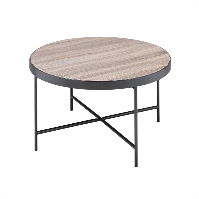 Table basse ronde de style industriel 1pc, Black