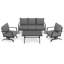 Ensemble de conversation d'extérieur 4 pièces avec coussins 4 pièces-2063713232