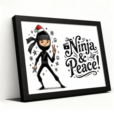 Ensemble de 1 tableau sur toile Ninja Christmas Peace Holiday