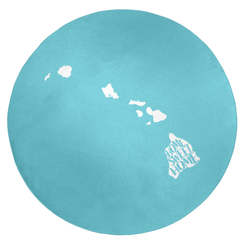 Tapis en poly chenille Home Sweet Hawaii, Rond 5 pi
