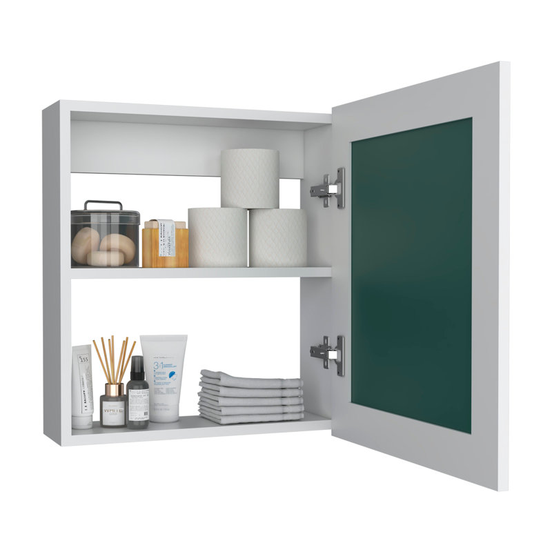 Armoire à pharmacie avec porte-miroir 20,5 po de hauteur avec deux tablettes intérieures pour la salle de bain, la cuisine et le vestibule Luma