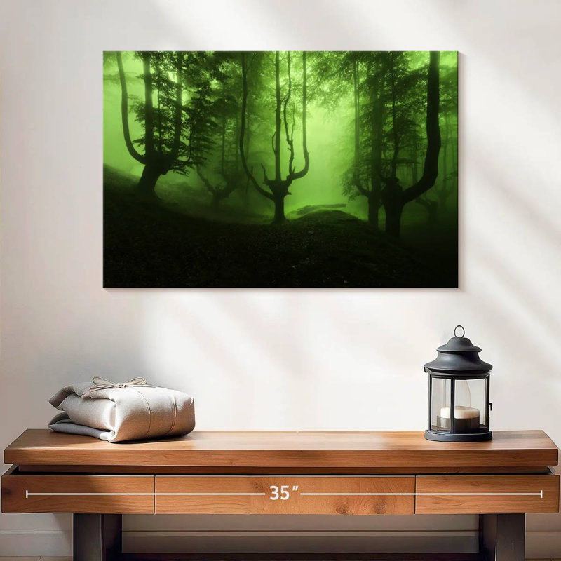 Forêt verte brumeuse, H 16 po x l 24 po