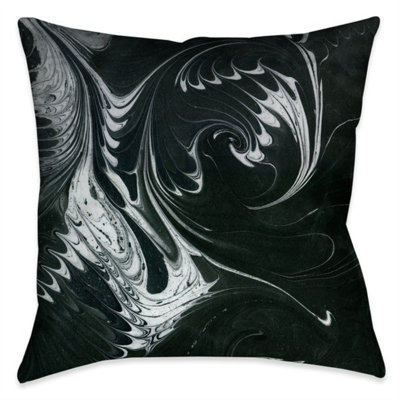 Black White Marble Abstract Throw Pillow