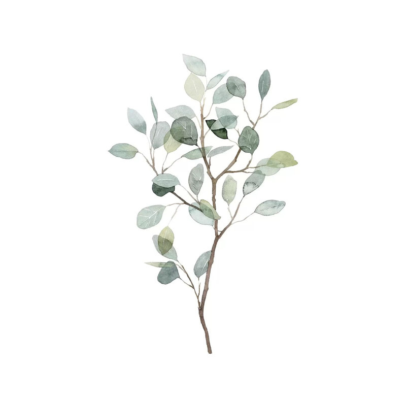 Seaglass Eucalyptus I by Grace Popp - Wrapped Canvas Painting, 20.32 cm H x 30.48 cm W