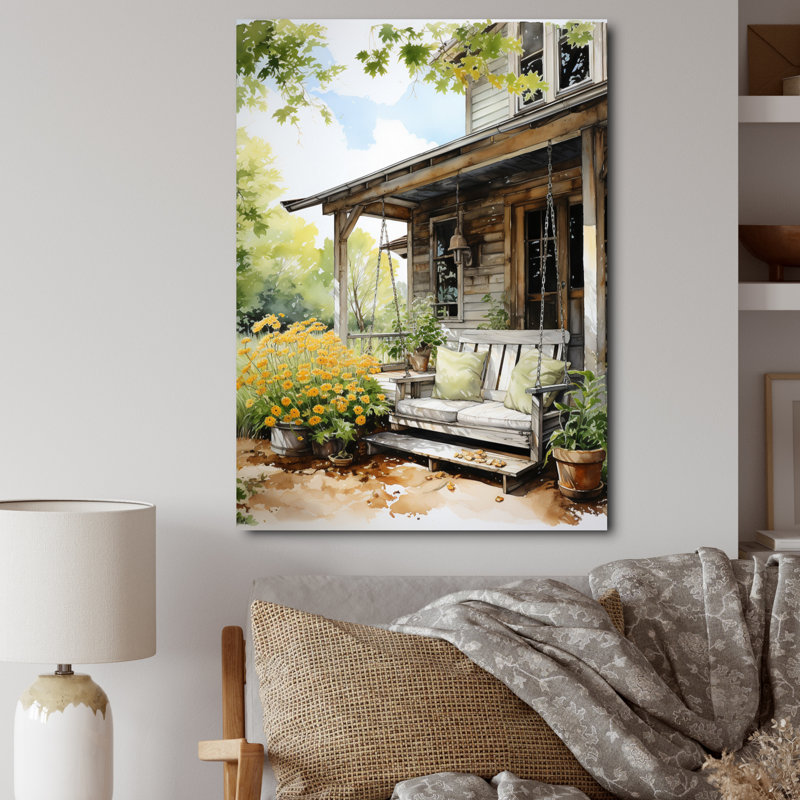 Farmhouse Gentle Breeze I - impressions sur toile, paysage et nature, H 44 po x l 34 po x P 1,5 po