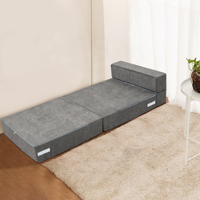 Boneless Foldable Sofa Bed Floor , Convertible Sleeper Chair Floor Couch, Futon Sofa Sleeper Chair, Gray