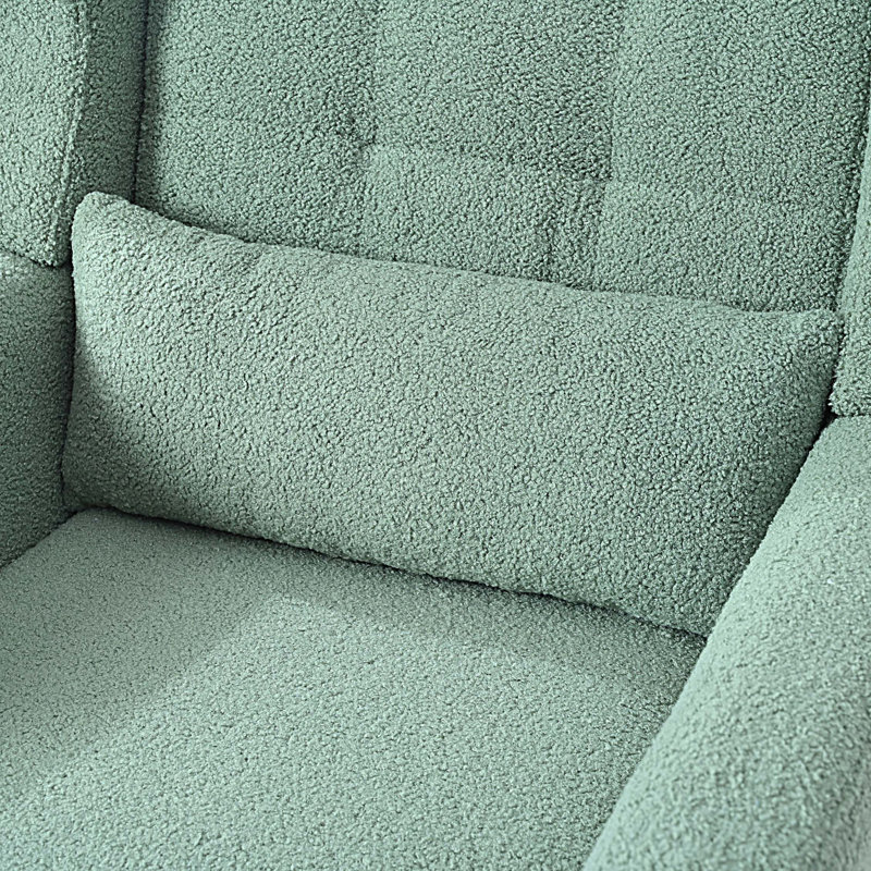 Chaise d'appoint rembourrée Modern, Marron clair, Vert clair