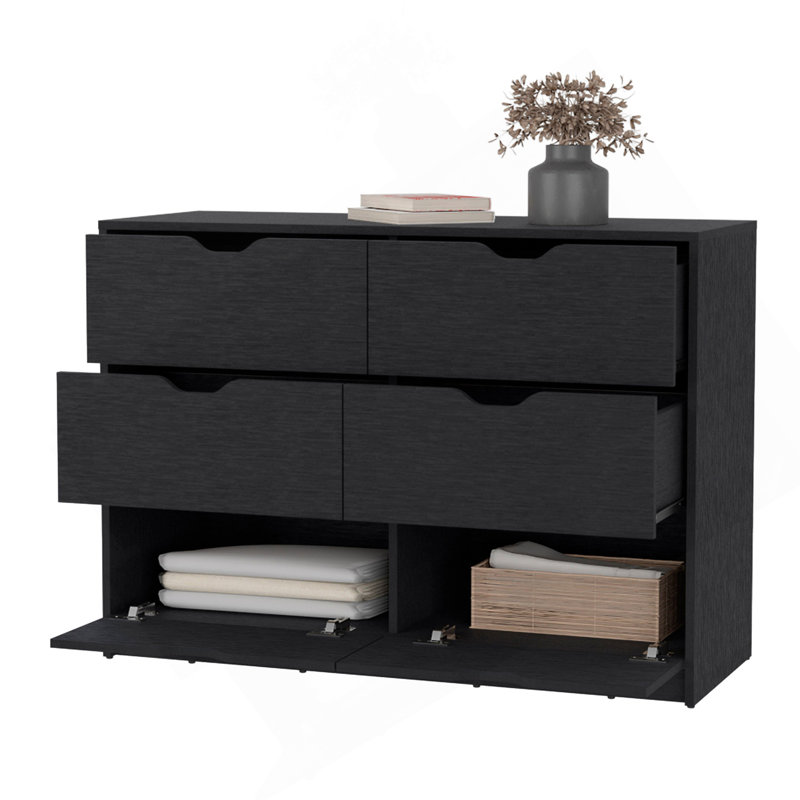 Commode 4 tiroirs avec 2 armoires Dillon, Blanc