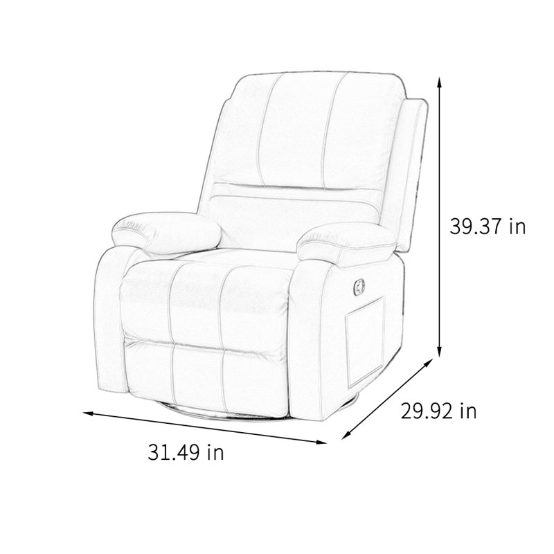 Stylish Swivel comfortable home lazy recliner, Green Leathaire