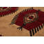 Tapis décoratif beige en laine noué à la main de conception unique 6 pi 9 po X 9 pi 2 po noué à la main New Age