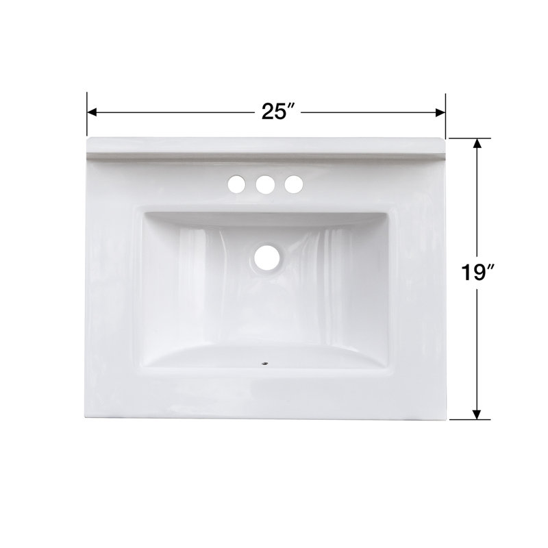 Plateau de meuble-lavabo simple 25 po blanc