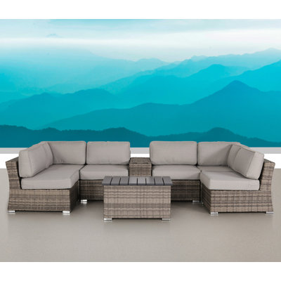 Wicker Fully Assembled 4 - Person Seating Group with Cushions