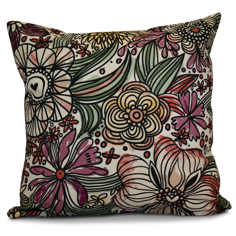 Housse de coussin carrée/insert, H 16 po x l 16 po x P 2 po, Mauve
