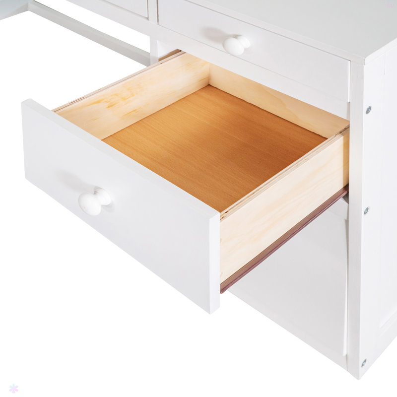 Loft Bed With Ladder, Shelves, And Desk, Full